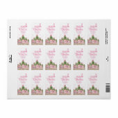 Roze Merry Christmas Village Tree Adresetiketten Etiket (Full Sheet)