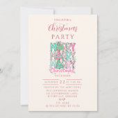 Roze Merry Merry Kerstboom Kaart (Voorkant)