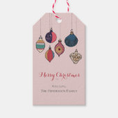 Roze Merry Xmas Hanging  Xmas Ornamenten Cadeaulabel (Voorkant)