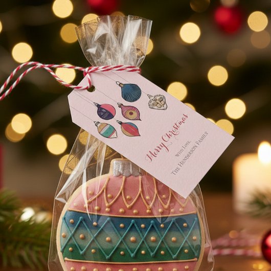 Roze Merry Xmas Hanging  Xmas Ornamenten Cadeaulabel