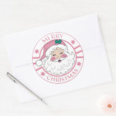 Roze Mery Kerstpost Stempels Leuke Schattigee Kers Ronde Sticker (Envelop)