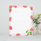 Roze, met aardbeien besproeid papier (Staand voorkant)