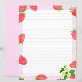 Roze, met aardbeien besproeid papier