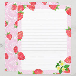 Roze, met aardbeien besproeid papier