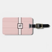 Roze met Bagagelabel van Black Pinstripes (Voorkant horizontaal)