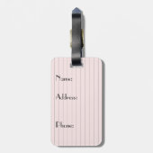 Roze met Bagagelabel van Black Pinstripes (Achterkant verticaal)