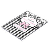 Roze met Black Damask Baby shower Guest Book- Notitieboek (Linkerzijde)