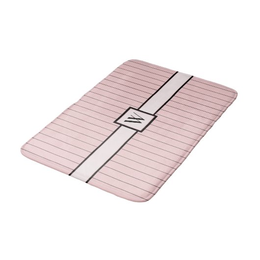Roze met Black Pinstripes Bath Mat (Gekanteld)