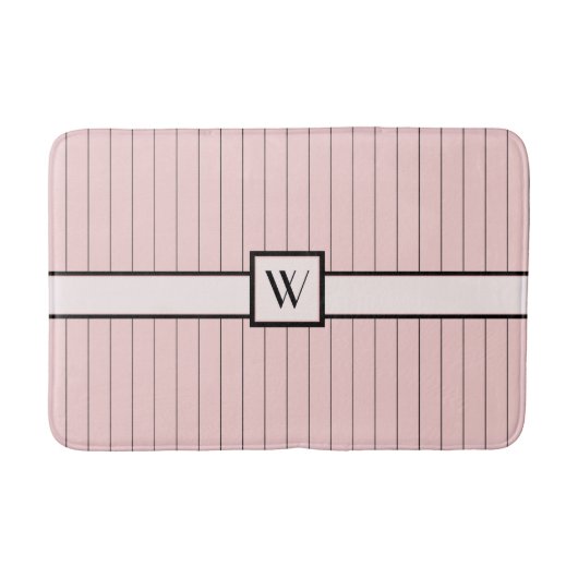 Roze met Black Pinstripes Bath Mat (Voorkant)
