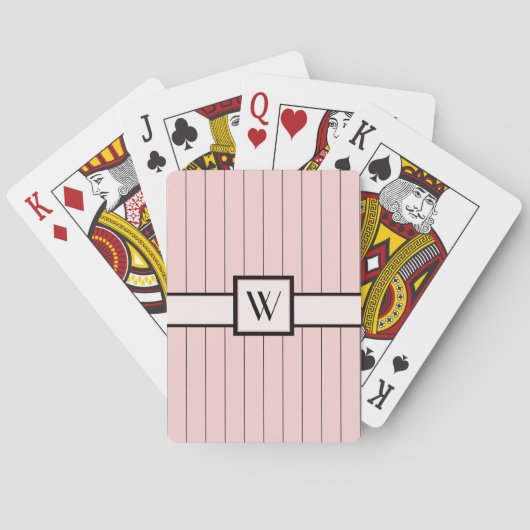Roze met Black Pinstripes die kaarten afspelen (Achterkant)
