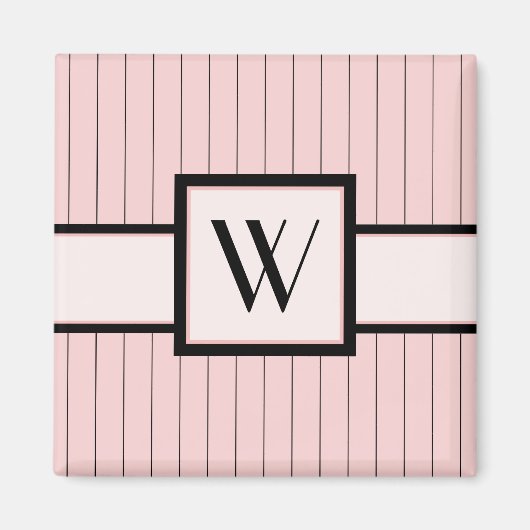 Roze met Black Pinstripes Magnet (Voorkant)