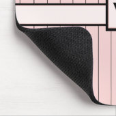 Roze met Black Pinstripes Mousepad Muismat (Hoek)