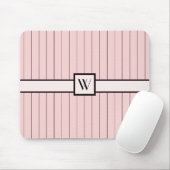 Roze met Black Pinstripes Mousepad Muismat (Met muis)