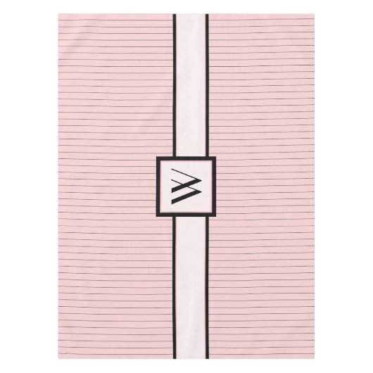 Roze met Black Pinstripes Tablecloth Tafelkleed (Voorkant)