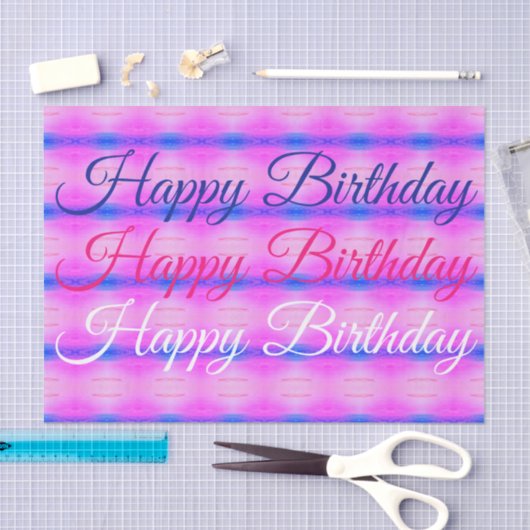 Roze met blauw tissuepapier (Craft)