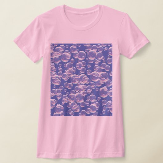 Roze met blauwe bubbels t-shirt (Laagn)