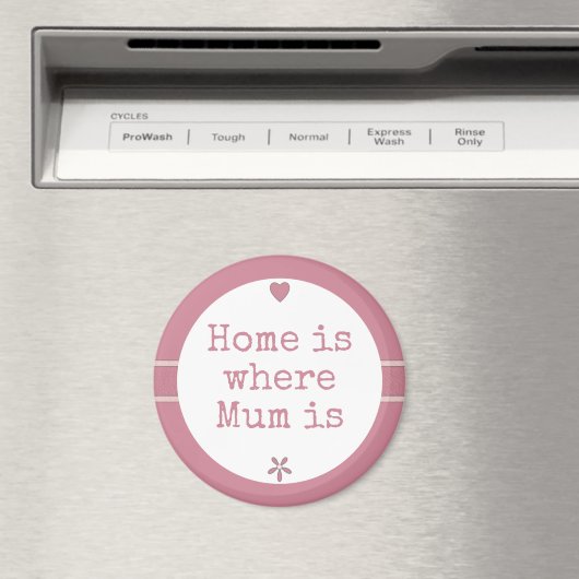 Roze met bloem en citaat thuis magneet (Insitu (Vaatwasser))