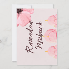 Roze met bloem Ramadan mubark Kaart
