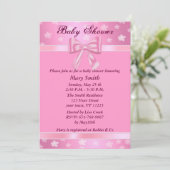 roze met bloemen Baby shower Kaart (Staand voorkant)