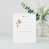 Roze met bloemen bekleed briefpapier (Staand voorkant)
