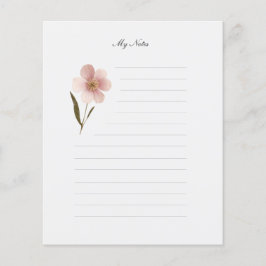 Roze met bloemen bekleed briefpapier