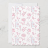 Roze met boog Chinoiserie Baby shower uitnodiging (Achterkant)