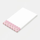 Roze met bruine pokadots post-it® notes (Schuin)
