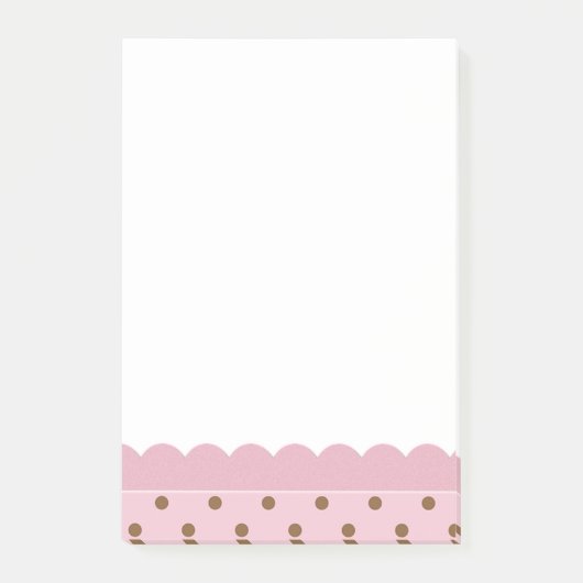 Roze met bruine pokadots post-it® notes (Voorkant)