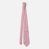Roze met Charcoal Grey Pinstripes Stropdas (Achterkant)