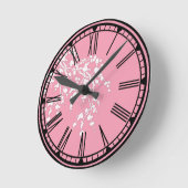 Roze met Cherry Blossom Wall Clock Ronde Klok (Hoek)