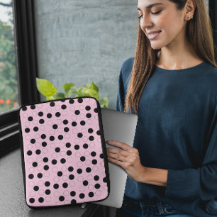 Roze met cirkels laptop sleeve