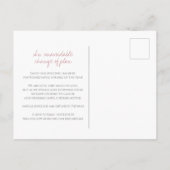 Roze met de hand getekend blad monogram huwelijks aankondigingskaart (Achterkant)