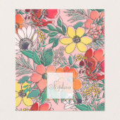 Roze, met de hand getekend, crème girale roze visitekaartje (Buitenkant ongevouwen)