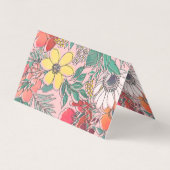 Roze, met de hand getekend, crème girale roze visitekaartje (Achterkant)