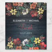 Roze, met de hand getekend, crème girale roze wijn etiket (Enkel label)