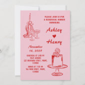 Roze met de hand getekend de avond voor de repetit kaart (Achterkant)