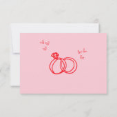 Roze met de hand getekend hart Whimsical moderne t Save The Date (Achterkant)