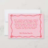 Roze met de Hand Getekend Hart Whimsisch Modern Bedankkaart (Achterkant)