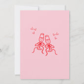 Roze met de hand getekende hart whimsical moderne kaart (Achterkant)