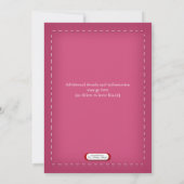 Roze met de titel Damask Valentijnsdag Invitations Kaart (Achterkant)