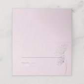 Roze met eenvoudige doedelbloemen plaatskaartje (Buitenkant ongevouwen)