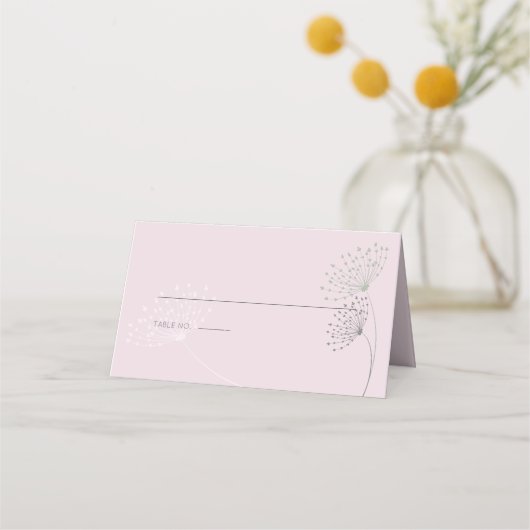 Roze met eenvoudige doedelbloemen plaatskaartje (Voorkant)