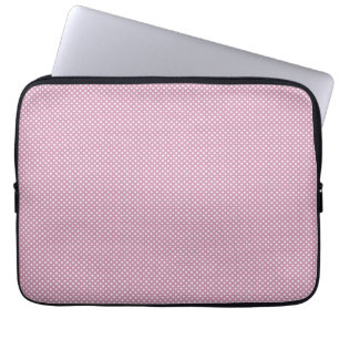 Roze met eenvoudige witte Stippen Laptop Sleeve
