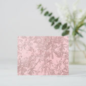 Roze met Fancy bruine vloer Achtergrond Briefkaart (Staand voorkant)