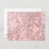 Roze met Fancy bruine vloer Achtergrond Briefkaart (Voorkant / Achterkant)