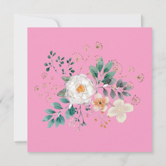 Roze met Flowers Bachelorette Party Invitation Kaart (Achterkant)