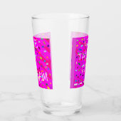 Roze met gekleurde patronen tekstwoorden live drea glas (Links)