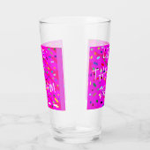 Roze met gekleurde patronen tekstwoorden live drea glas (Rechts)