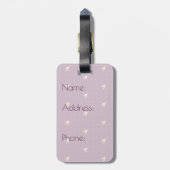 Roze met Gold Accent Houndstooth Bagagelabel (Achterkant verticaal)