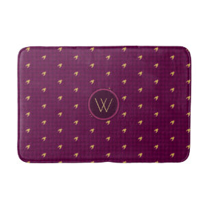 Roze met Gold Accent Houndstooth Bath Mat